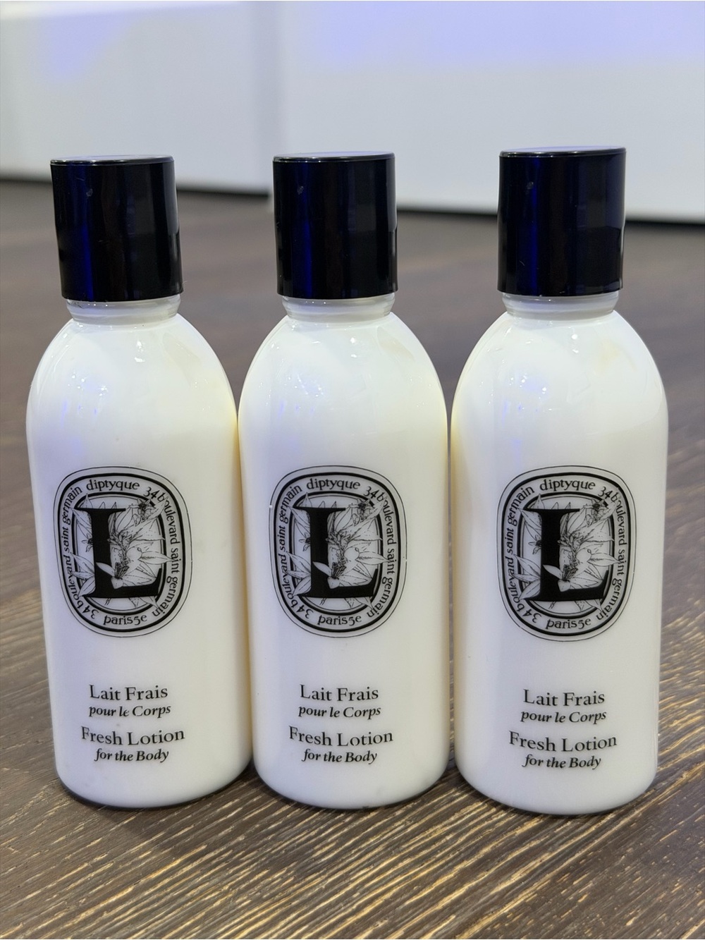 diptyque Lait Frais Fresh Lotion - White & Black Bottles (Set of 3)